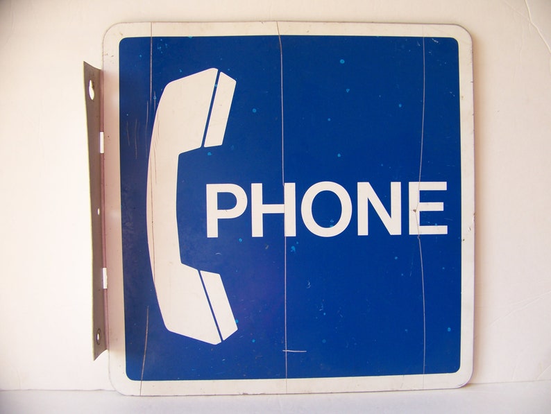 Vintage Phone Booth Sign.Metal Blue Telephone Booth Sign.Pay Etsy