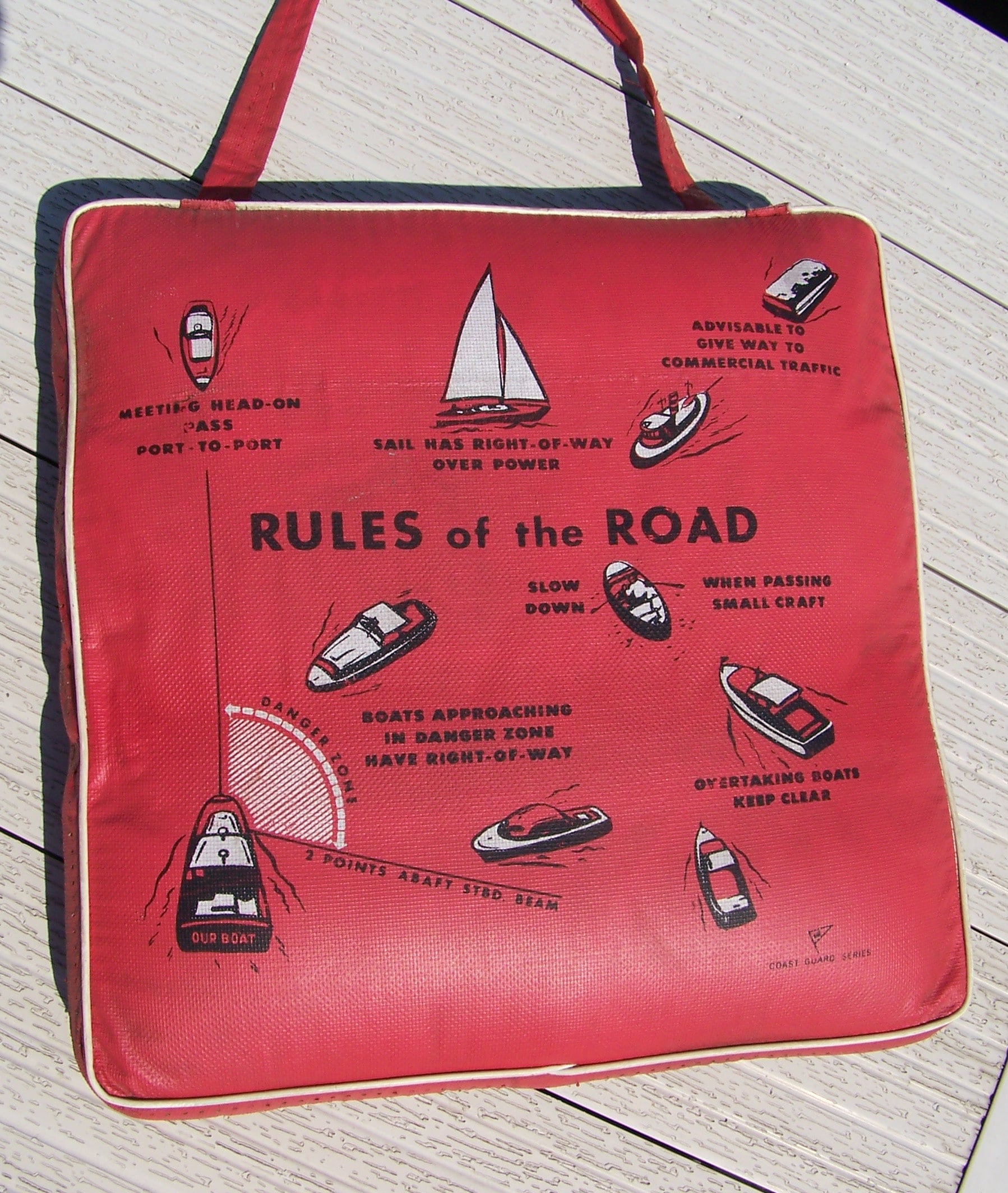 Vintage Boat Cushion.Retro Red Boat Cushion with Boating Etsy