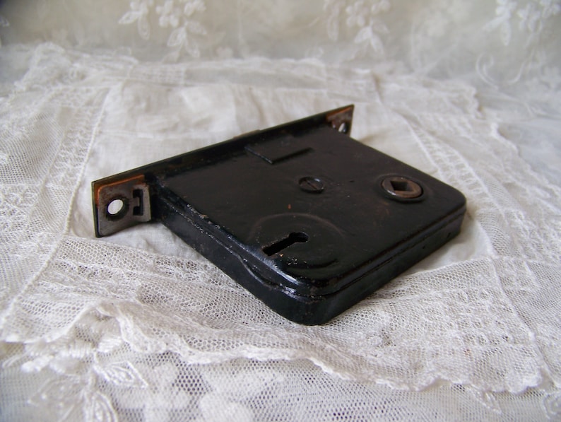 Antique Door Lock Box.Antique Mortise Lock Box.Brass Lock Box.Salvaged Door Hardware.Antique Door Hardware.Restoration Hardware.Antique Lock
