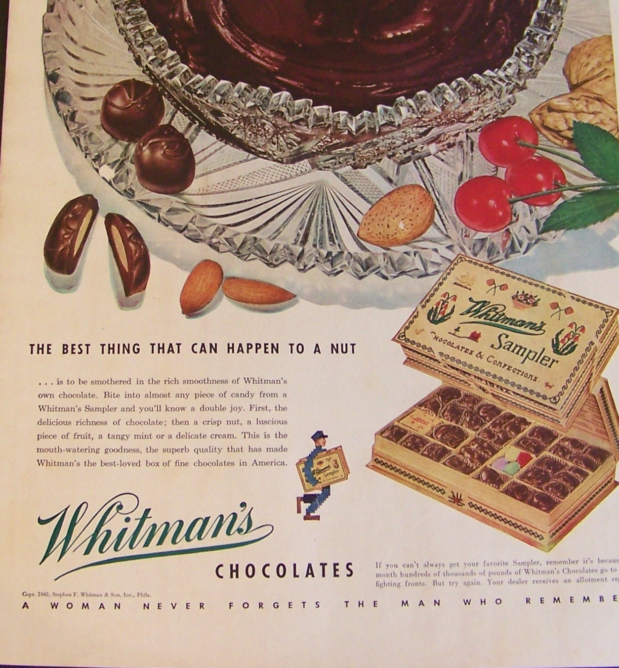 Vintage Original Whitman's Chocolate Advertisement Etsy