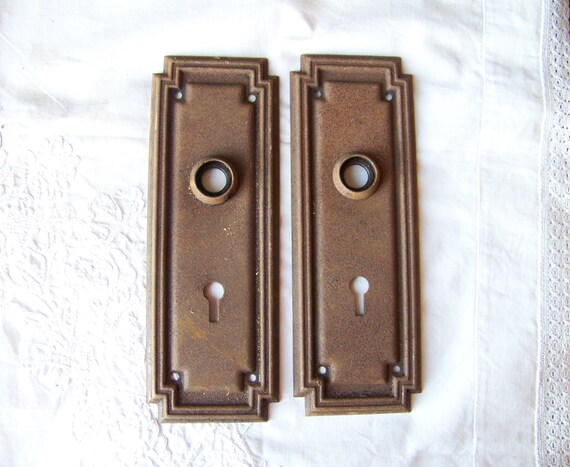 Antique Shabby Chic Door Plates Set Of 2Antique Door Etsy image 0 - Antique Shabby Chic Door Plates Set Of 2Antique Door Etsy