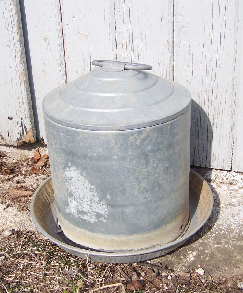 Vintage Chicken Feeder.Vintage Chicken Waterer.Galvanized Etsy