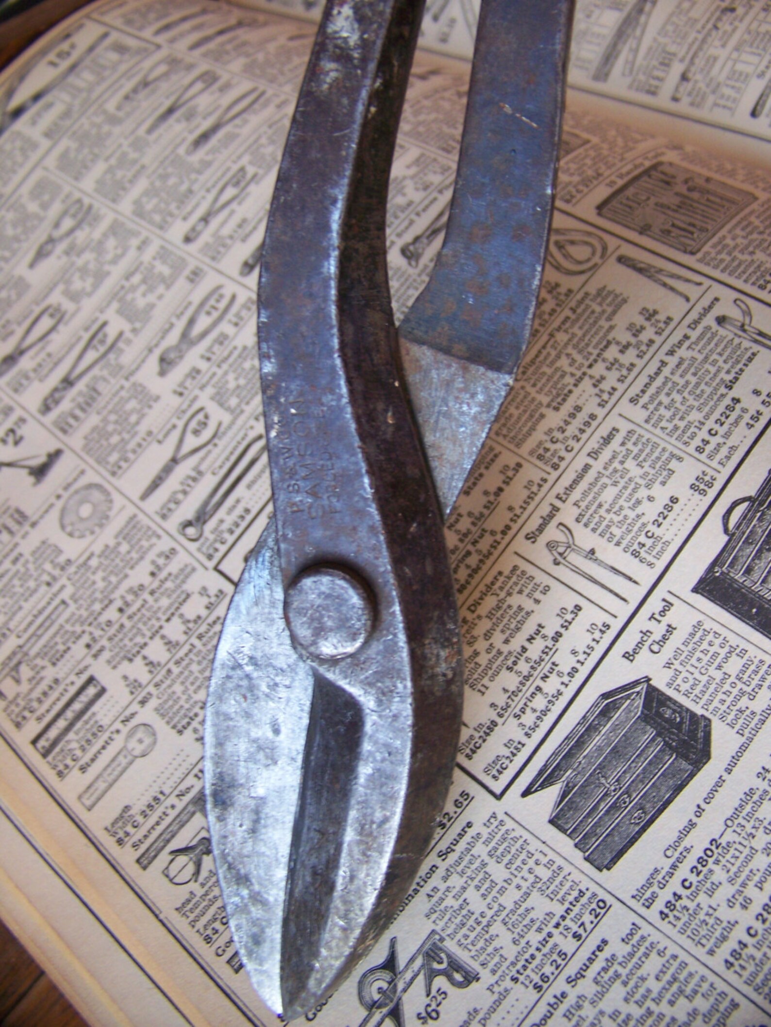 Antique Tin Snips Made in USA.Rustic Industrial Tool.Large Tin Etsy