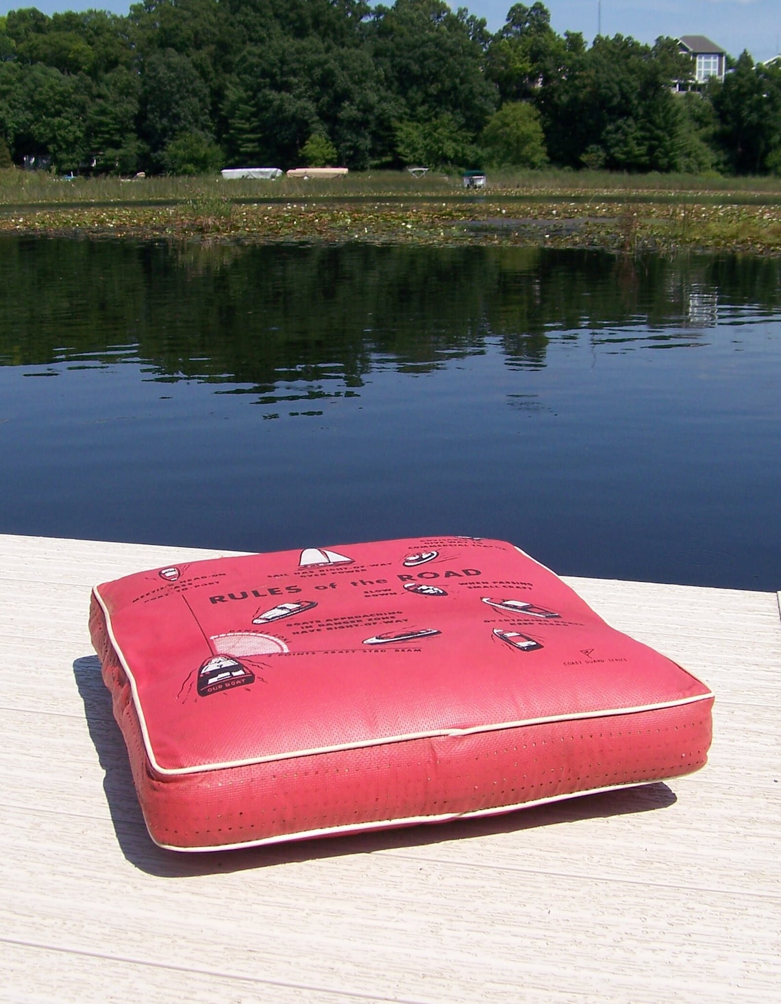 Vintage Boat Cushion.Retro Red Boat Cushion with Boating Etsy