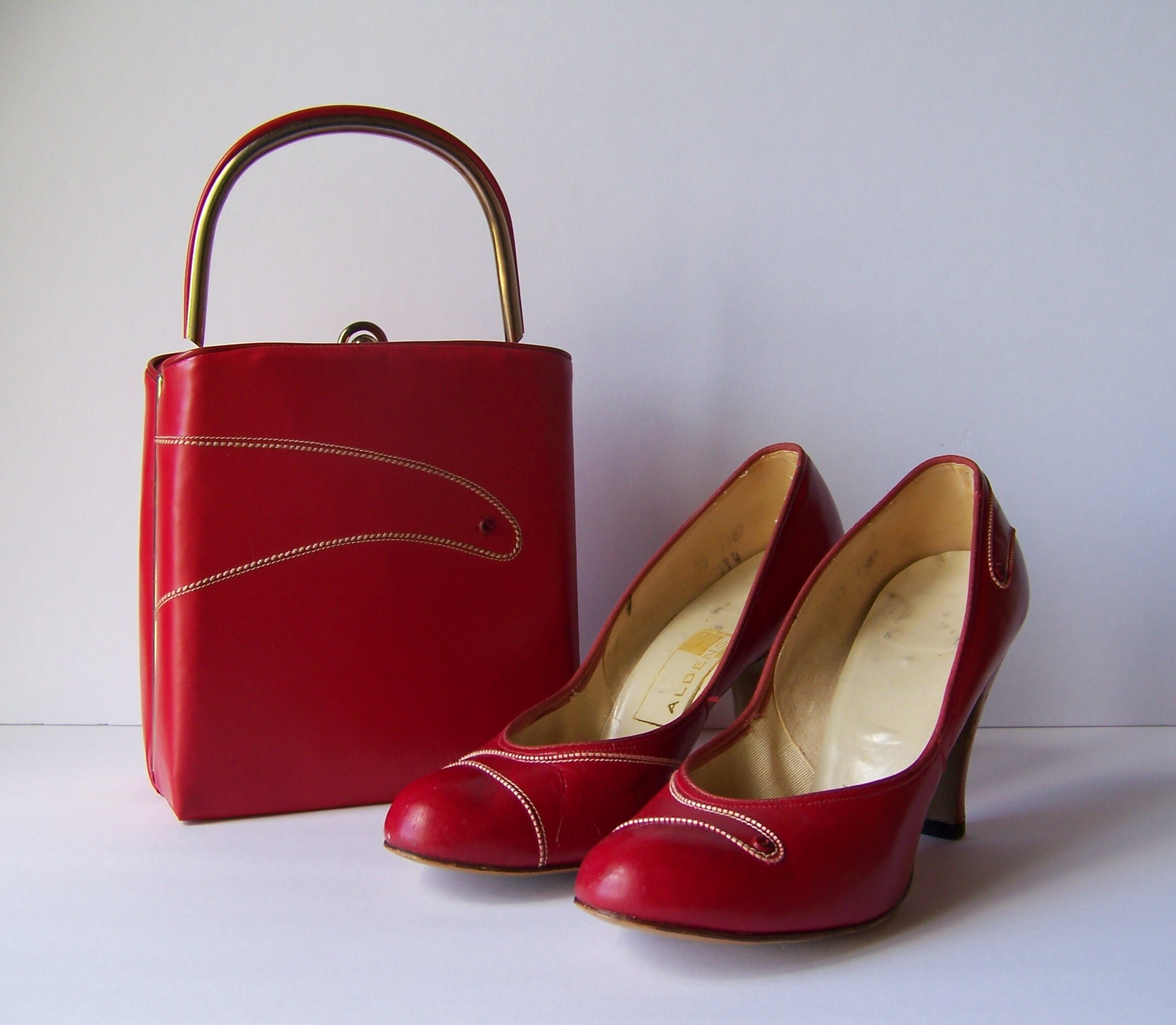 Vintage Red Shoes and Matching Red 