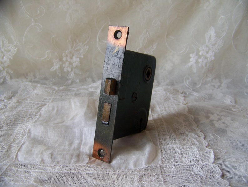 Antique Door Lock Box.Antique Mortise Lock Box.Brass Lock Box.Salvaged Door Hardware.Antique Door Hardware.Restoration Hardware.Antique Lock