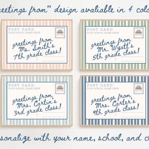 Personalized Postcard Classroom Poster | Custom Teacher Sign (Digital Download) image 4