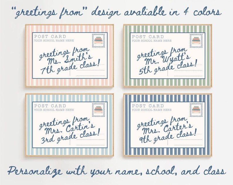 Personalized Postcard Classroom Poster | Custom Teacher Sign (Digital Download) image 4