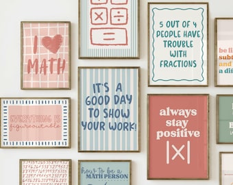 Boho Math Classroom Posters Bundle | Motivational Quotes, Humor (Digital Download)