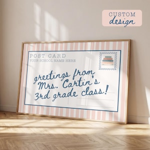 Personalized Postcard Classroom Poster | Custom Teacher Sign (Digital Download) image 1