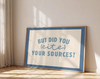 ELA Classroom Poster | Funny Citation Reminder, Sarcastic Teacher Decor (Digital Download)