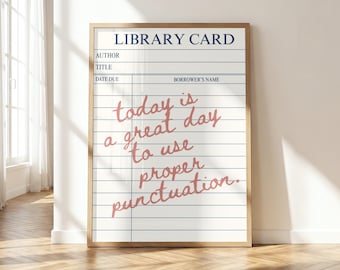 Punctuation Poster | English Classroom Decor | Literary Classroom Wall Art | Digital Download