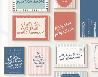 Inspirational Classroom Poster Bundle | Set of 10 Printable Classroom Decor | Digital Download