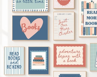 Boho Reading Posters Bundle | Classroom Library Decor, Digital Download