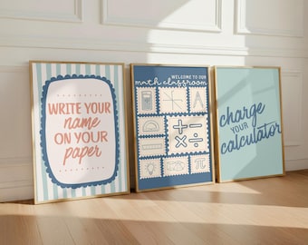 Math Classroom Posters Bundle | Vintage Style, High School Decor (Digital Download)