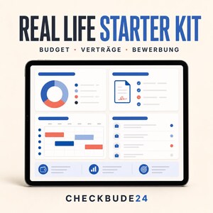 Real Life Starter Kit Pro Monsterkraken - Offline application for young adults | Life OS, budget, contracts, weekly planner, job application. Made in Germany.
