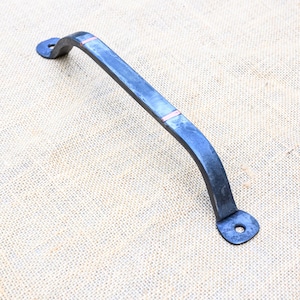 Hand Forged Barn Door Handle With Copper Inlay