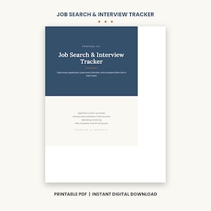 Job Search Tracker Printable, Job Application Tracker, Interview Prep Kit, Career Planner PDF, Offer Comparison, 30 60 90 Day Plan Download