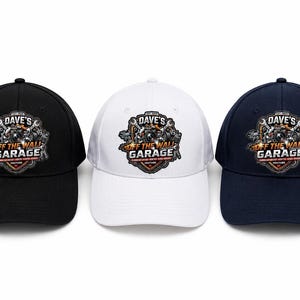 Gorra Dave's Off the Wall Garage Patch / Gorra de béisbol ajustable / Regalo para entusiastas de los autos