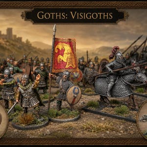 Goternas (Visigoternas) Krigsband – Saga - Pro Painted – Tillverkad på beställning - 28 mm Historiska Miniatyrer