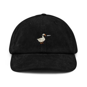 Black Goose Cap with Knife, Embroidered Unisex, Offbeat Humor Gift