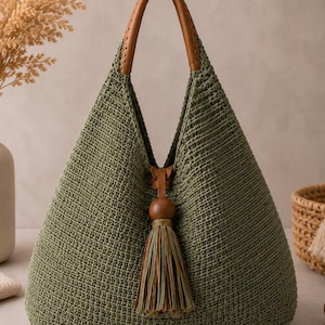 Crochet Hobo Bag Pattern PDF, Boho Shoulder Bag, Crochet Tote Purse Tutorial