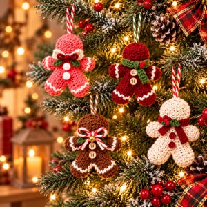 Mini Gingerbread Man Crochet Pattern , christmas decor Ornament, Gingerbread Man Ornament, (English pattern pdf)