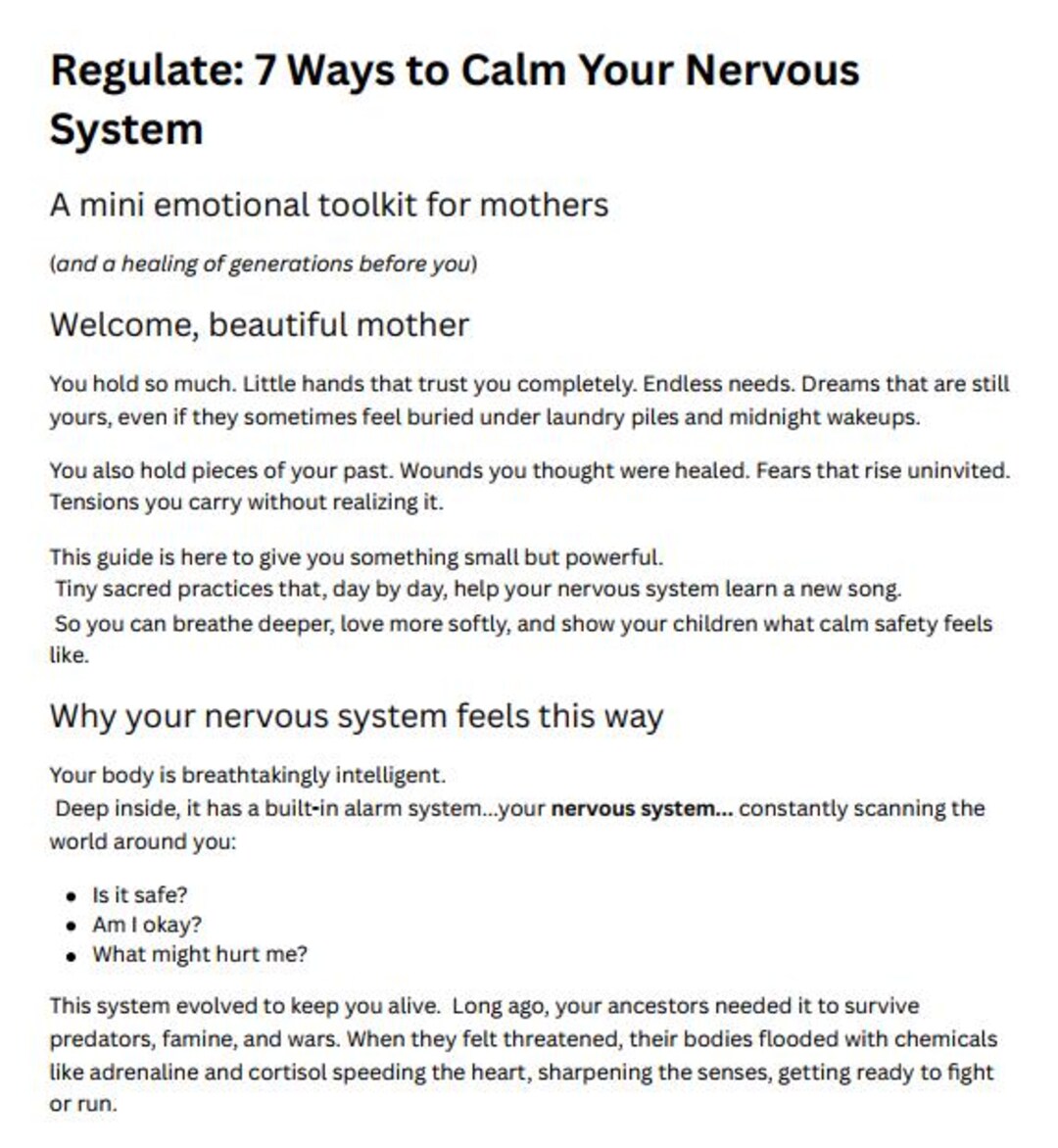Regulate: 7 Ways to Calm Your Nervous System - Etsy