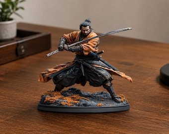 Samurai Warrior Statue, Japanese Samurai Figurine, Office Desk Decor, Home Decoration, Martial Arts Collectible Gift