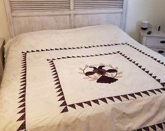 Appliqued Quilt top Queen