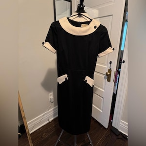 Classic Black and Cream Vintage Style Dress by Lindy Bop