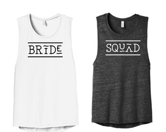 Bride Squad Bachelorette Tanks, Bride Shirt, Bachelorette Party Shirts, Bridesmaid Shirts, Beach Bachelorette Shirts, Vegas