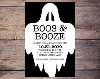 ghost halloween invitations spooky party invitations etsy