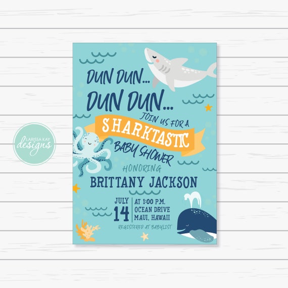 shark baby shower invitations