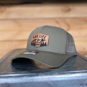 Mountain Dad Life Leather Patch Snapback Hat