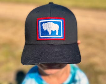 Youth Wyoming Flag Patch Snapback Hat