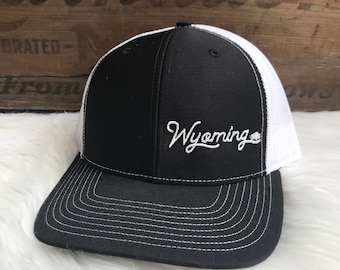 Black and White Buffalo Snapback Hat – Wyoming Hat Black and White Trucker Hat
