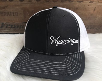 Black and White Buffalo Snapback Hat – Wyoming Hat Black and White Trucker Hat