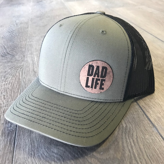 Dad Life Leather Patch Snapback Hat Father's Day Gift Loden