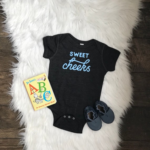 Sweet Cheeks Graphic Baby Onesie, Hip Graphic Baby Bodysuit, Onesie