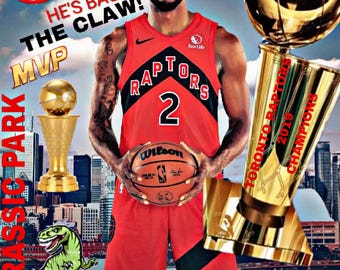 Kawhi Leonard Raptors Original Art Poster: 8.5x11 Glossy Basketball Print
