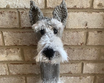 Made to Order Hand knit Schnauzer golf driver cover