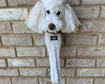 Hand knit Poodle club cover made to order