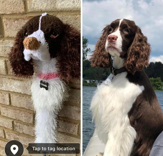 Hand Knit Springer Spaniel Golf Club Cover Golf Sock Made to Order
