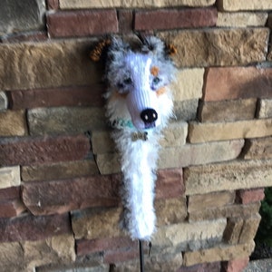 Hand knit  Australian Shepherd golf driver cover golf sock Made to Order