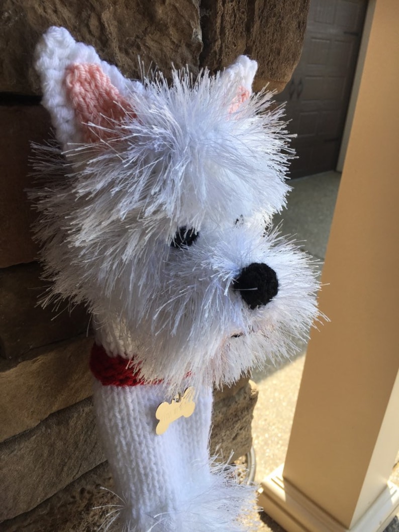 Made to order hand knit Westie golf club cover Etsy