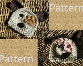 Patrón descargable de gorro tejido para perro bebé