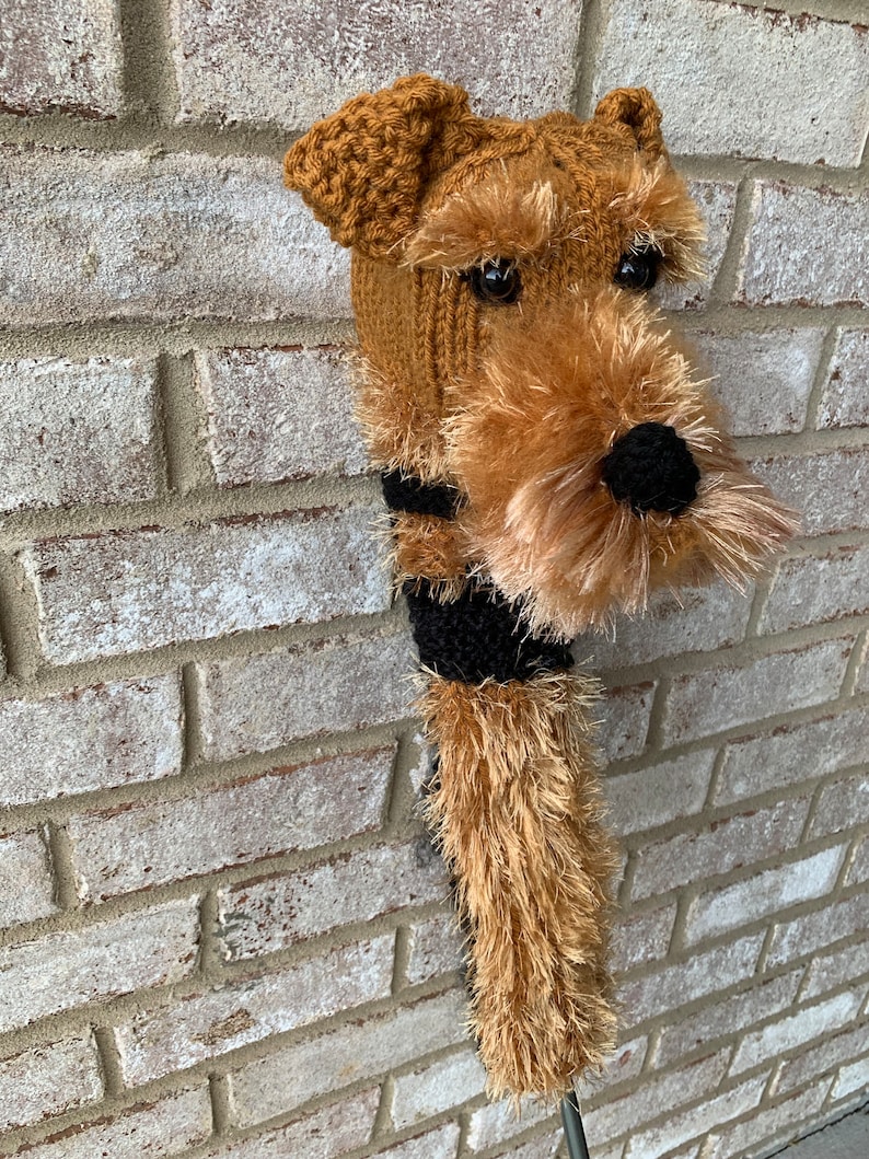 Made to Order Hand Knit Airedale Terrier Golf Club Cover Etsy