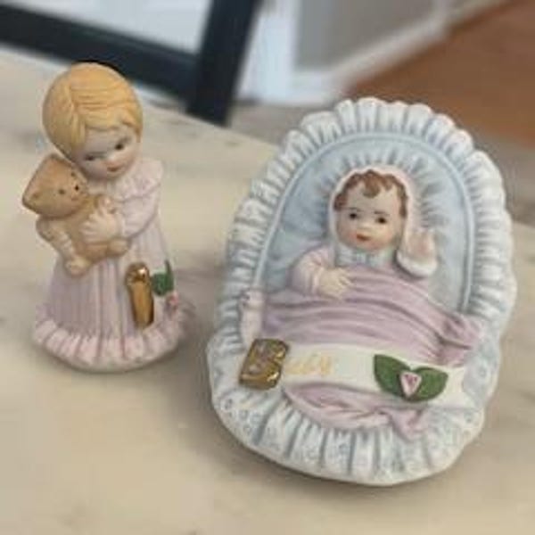 Two Growing Up Figurines Enesco