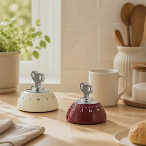 Magnetische keukentimer van 60 minuten: mechanische digitale afteltimer voor koken en studeren (melkwit, rood, groen)